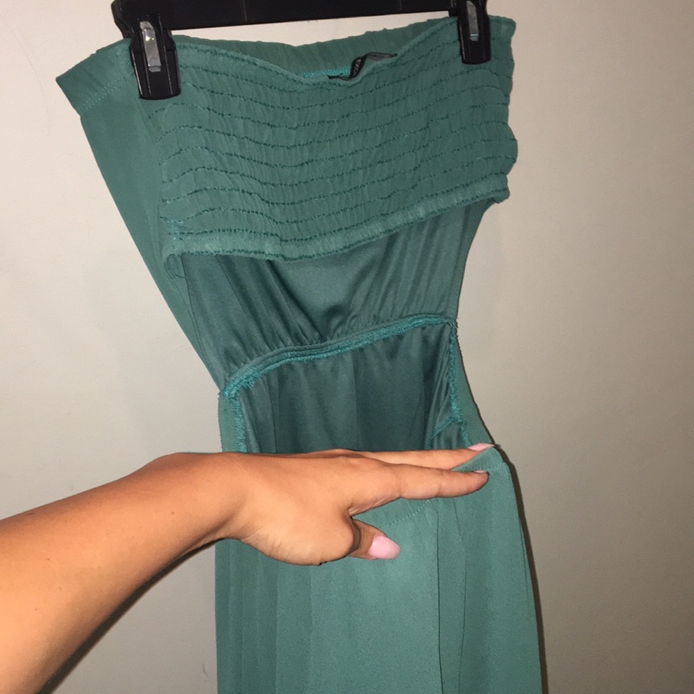 Open back Teal high low dress!